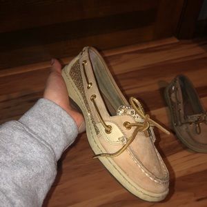 Gold embellished Woman Sperry’s